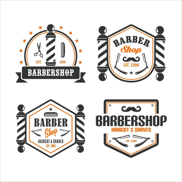 Babershop Vintagelogo Vektör Koleksiyonları