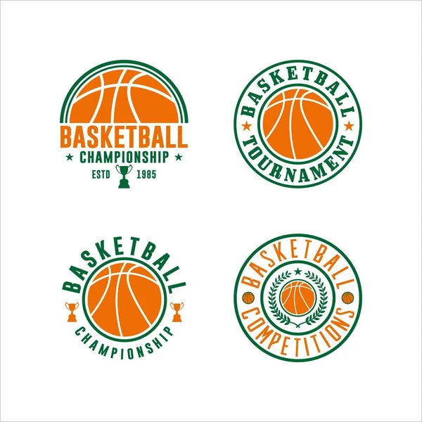 Basketball Meisterschaft Vektor Logo Set — Stockvektor