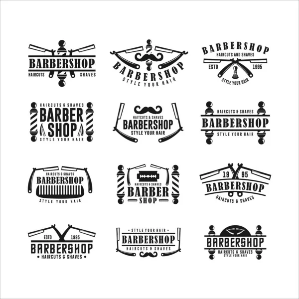 Логотипи Перукарня Стиль Колекції Волосся — стоковий вектор