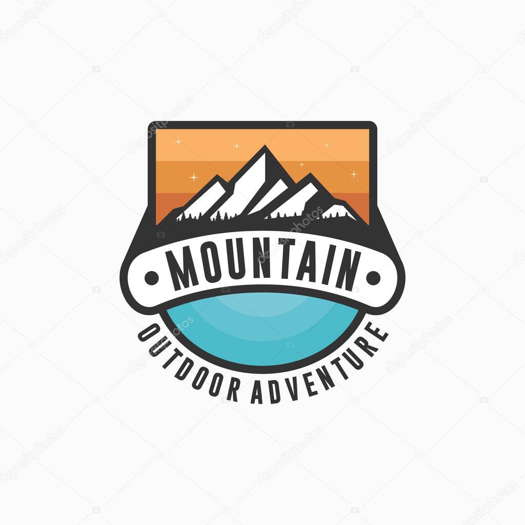 Mountain Outdoor Adventure Design Logo