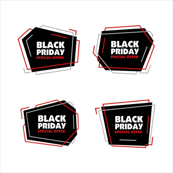 Black Friday Vente Bannières Ensemble — Image vectorielle