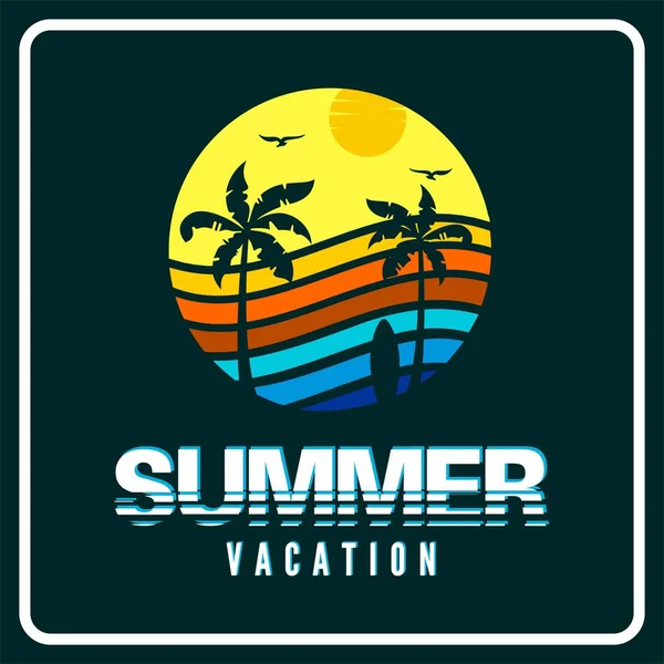 Backgrounds Summer Vacation Vector Logo — Wektor stockowy