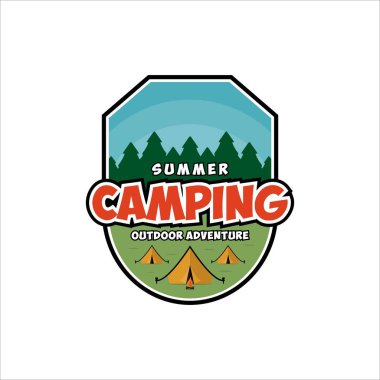 Yaz Kampı İllüstrasyon Vektör Logosu