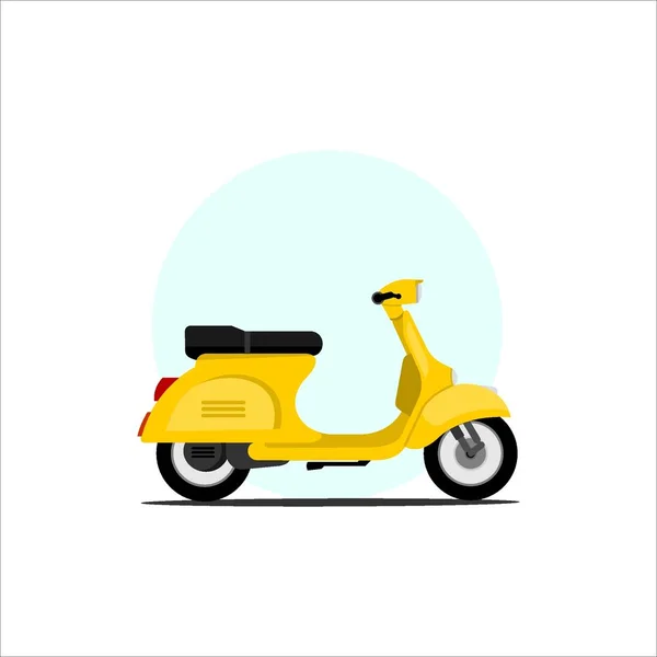 Scooter Classic Vektor Sárga Illusztráció — Stock Vector