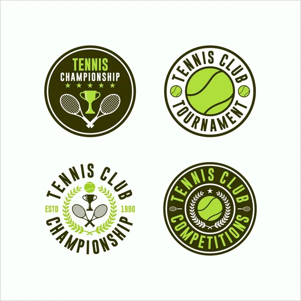 Torneo Club Tenis Logo Colecciones — Vector de stock