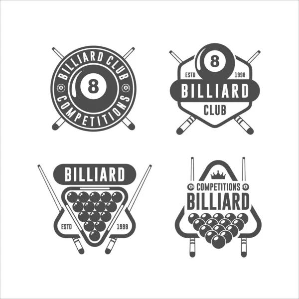 Billiard Design Logo Vector Set — Stock Vector