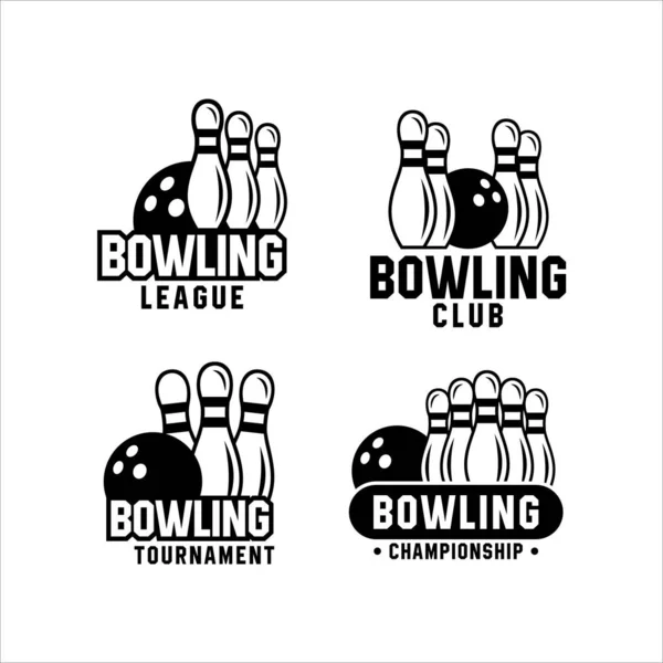 Torneo Campionato Logos Bowling — Vettoriale Stock