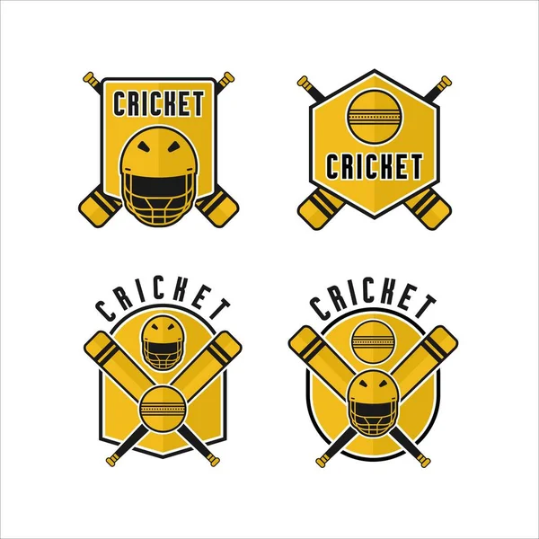 Cricket Logos Gelbe Vektor Kollektionen — Stockvektor