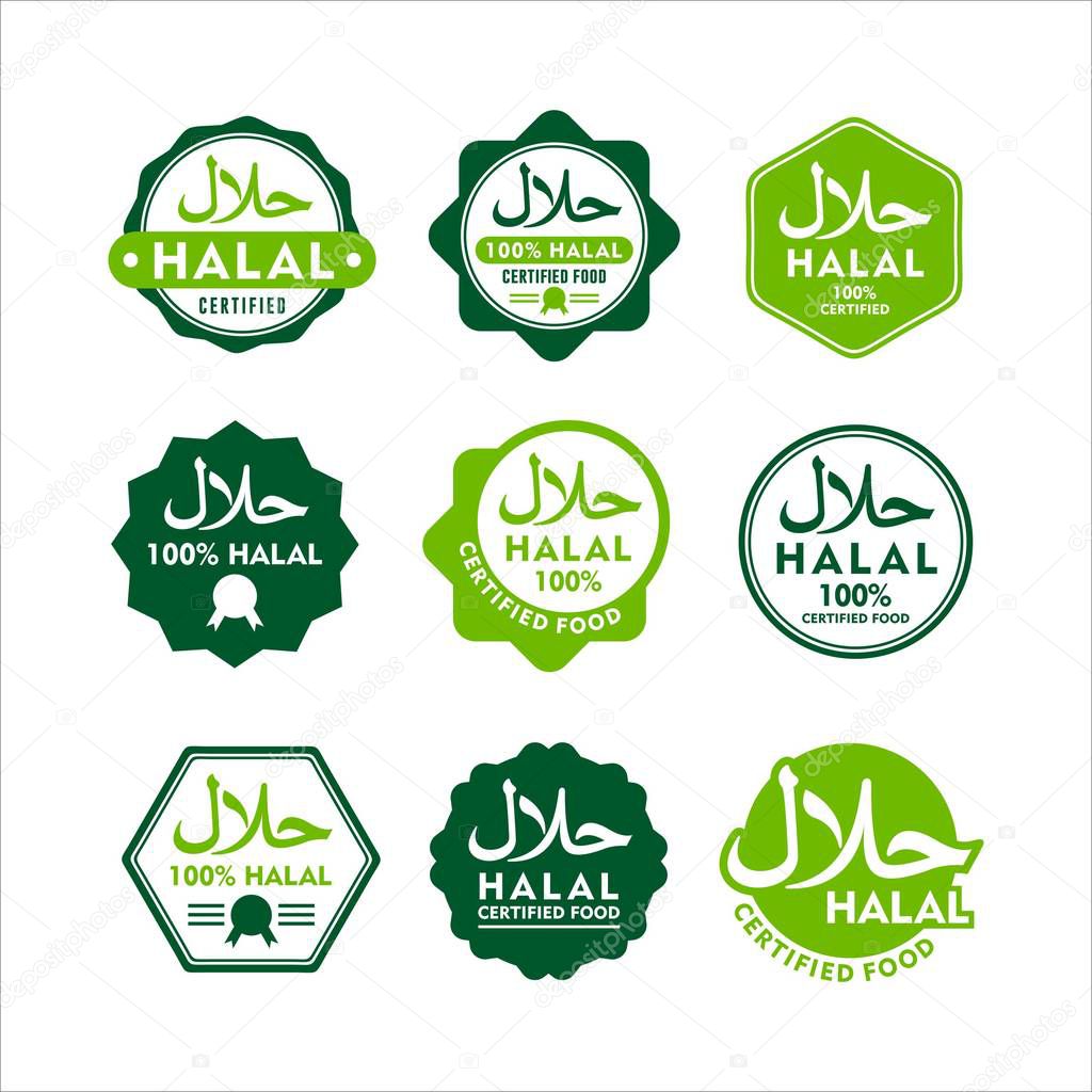 Halal Food Label Modern Set