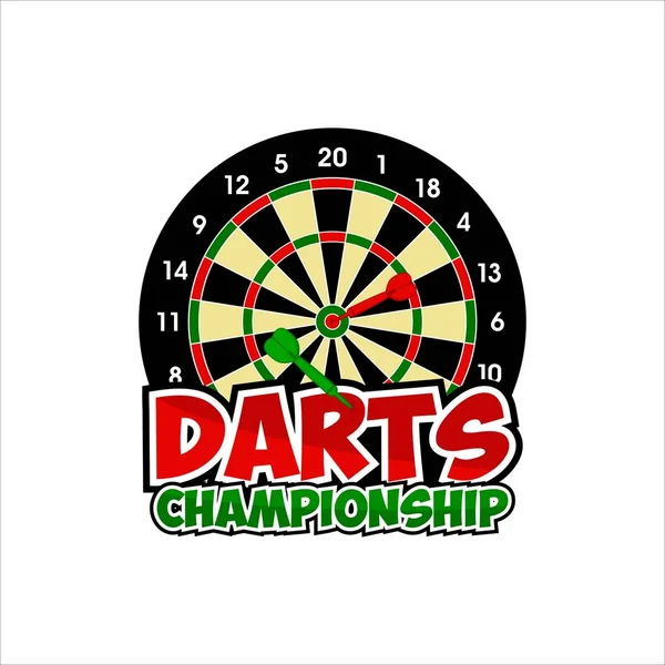 Vector Design Darts Championship Logo — стоковий вектор