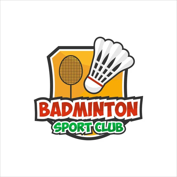 Badminton Sport Club Σχεδιασμός Vector Logos — Διανυσματικό Αρχείο