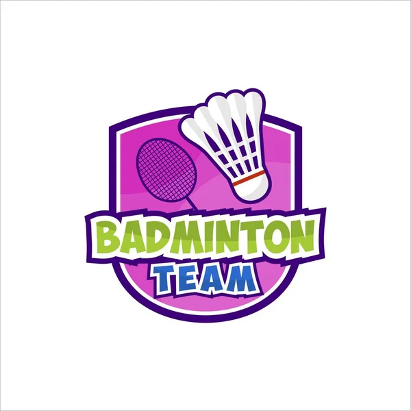 Loghi Vettoriali Progettazione Del Team Badminton — Vettoriale Stock