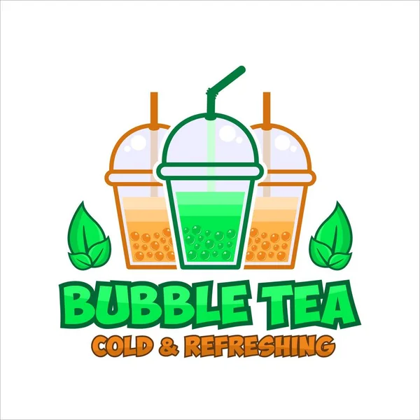 Bubble Tea Kalt Und Erfrischend — Stockvektor