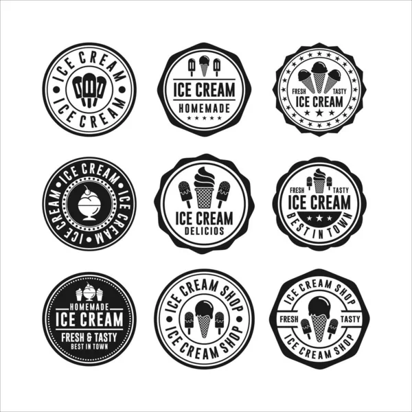 Helado Insignia Sellos Colecciones — Vector de stock