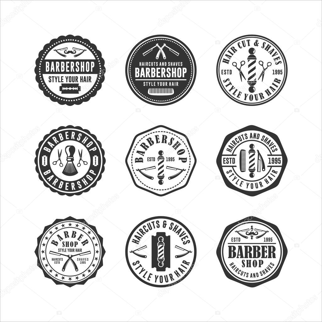 Badge Stamps Barbershop Haircuts And Shaves