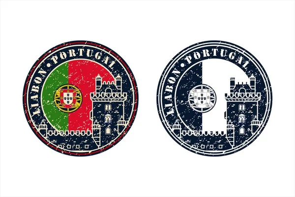 Portugal Lisbons Sello Diseño Viajes Vector Logo — Archivo Imágenes Vectoriales