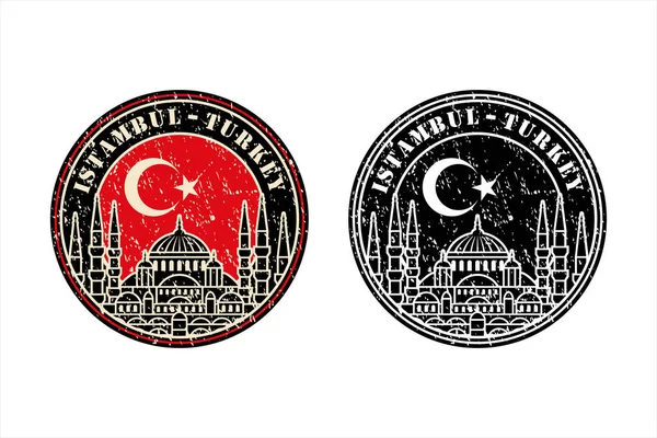 Istambul Turquia Selo Viagem Design Vector Logo —  Vetores de Stock