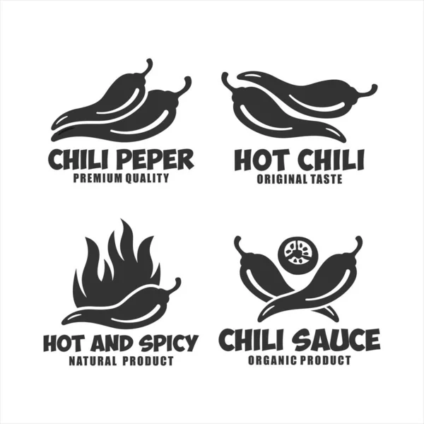 Hot Chili Pepper Vetor Logo Coleção —  Vetores de Stock