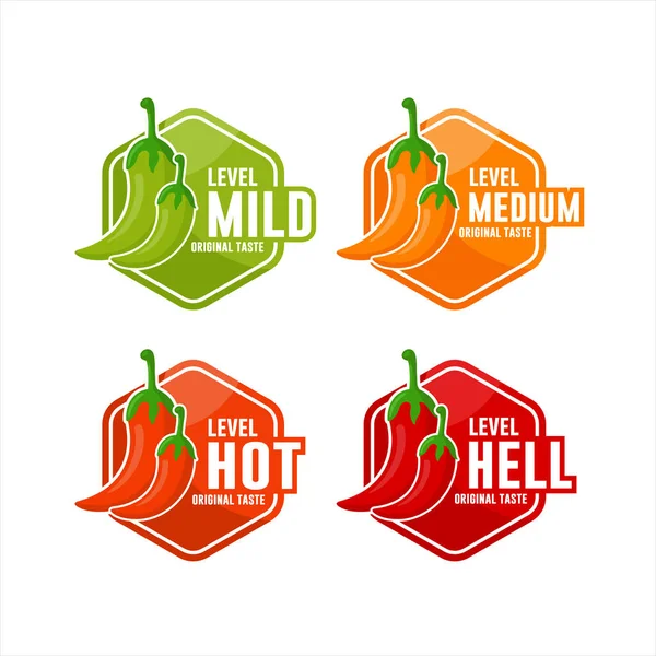 Chili Peppers Level Vetor Design Logo Collection —  Vetores de Stock