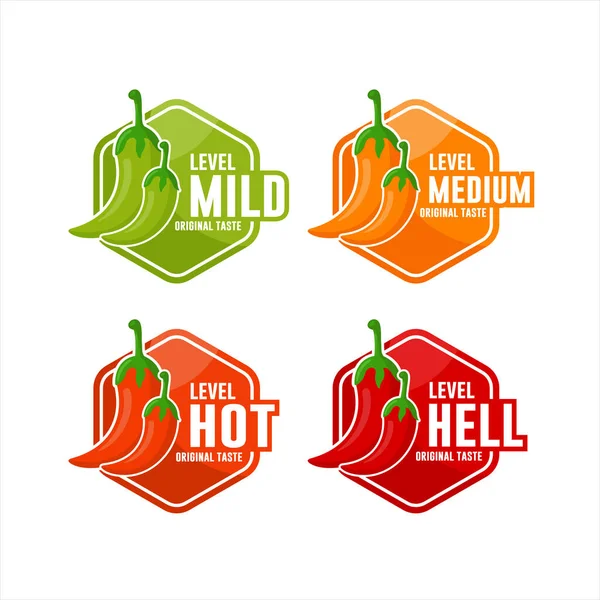 Chili Peppers Seviye Vektör Tasarım Logo Koleksiyonu