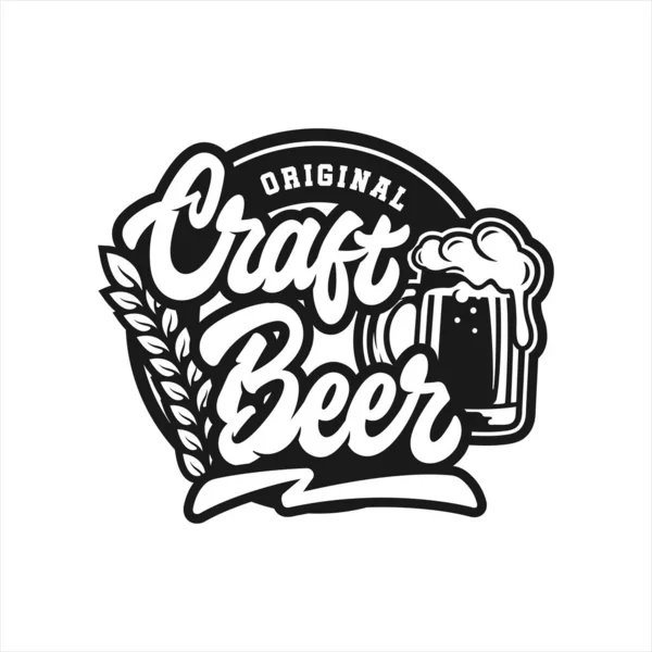Craft Cerveja Original Vector Design Logo —  Vetores de Stock