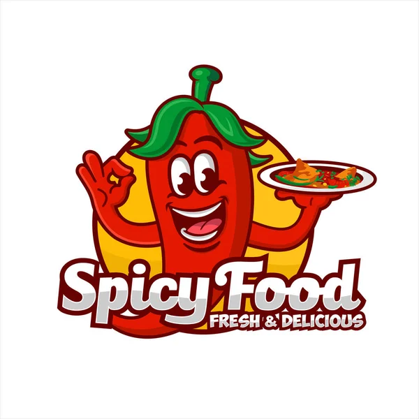 Spicy Food Logo Vector Design Ilustração —  Vetores de Stock