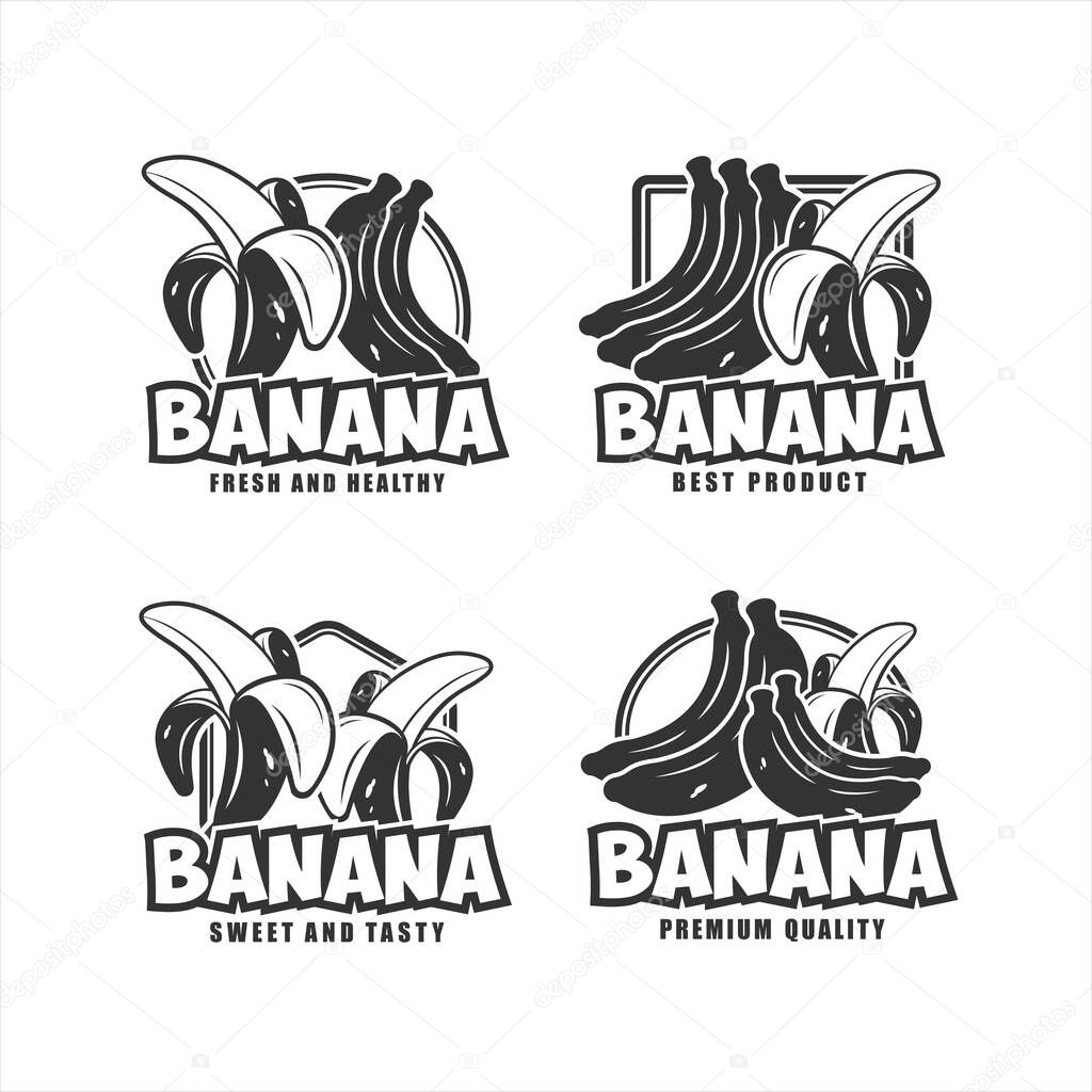Banana fresh and healthy design vector collection