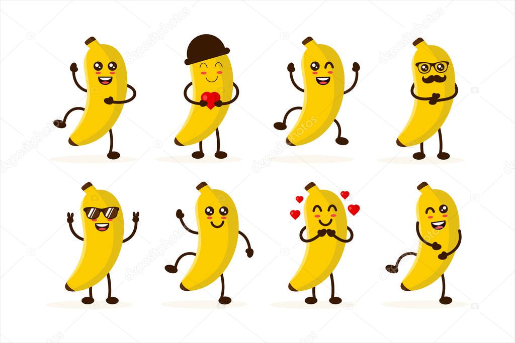 Cute Banana character design vector illustration