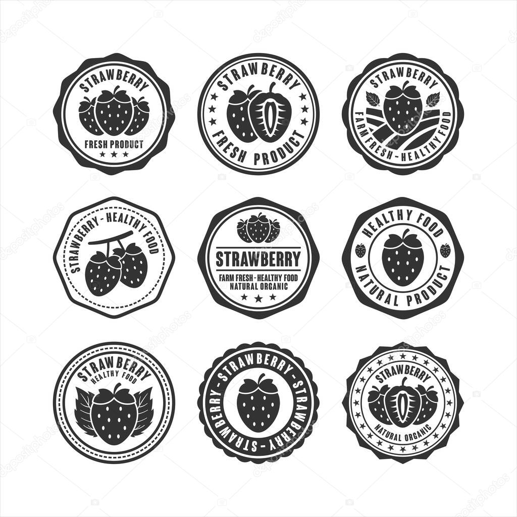 Badge stamps banana delicious vector design collection