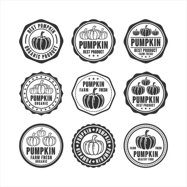 Badge Stamps Pumpkin Vector Design — Stock Vector