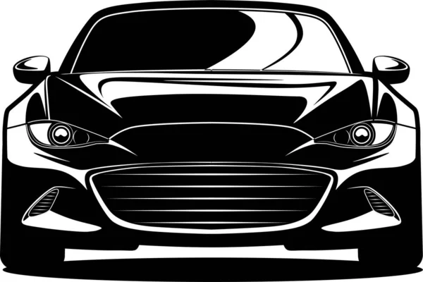 Illustration Vectorielle Voiture Noir Seulement Blanc Est Espace Négatif Bon — Image vectorielle