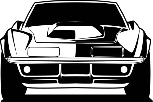 Illustrazione Vettoriale Dell Automobile Nero Soltanto Bianco Spazio Negativo Buono — Vettoriale Stock