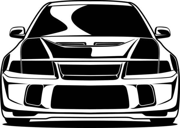 Auto Vector Illustratie Het Zwart Alleen Wit Negatieve Ruimte Goed — Stockvector