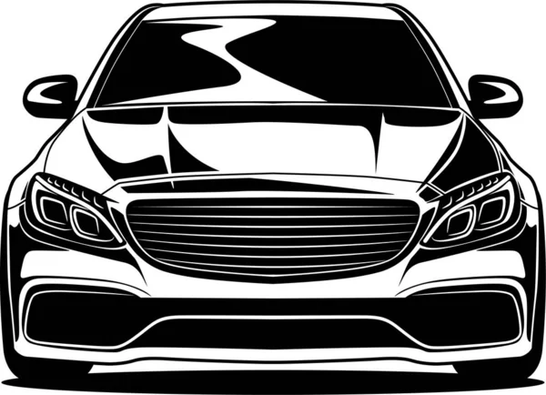 黒だけの車のベクトル図白は負のスペースTシャツ ポスター 会社やガレージのロゴなどに良い — ストックベクタ