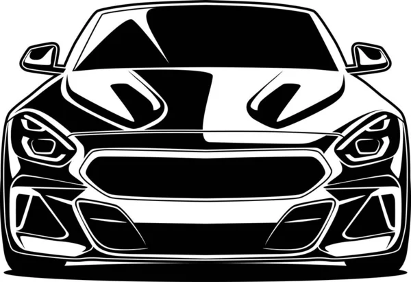 Ilustração Vetor Carro Preto Somente Branco Espaço Negativo Bom Para — Vetor de Stock