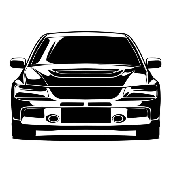 Car Vector Illustration Black Only White Negative Space Good Tshirt — Stock Vector