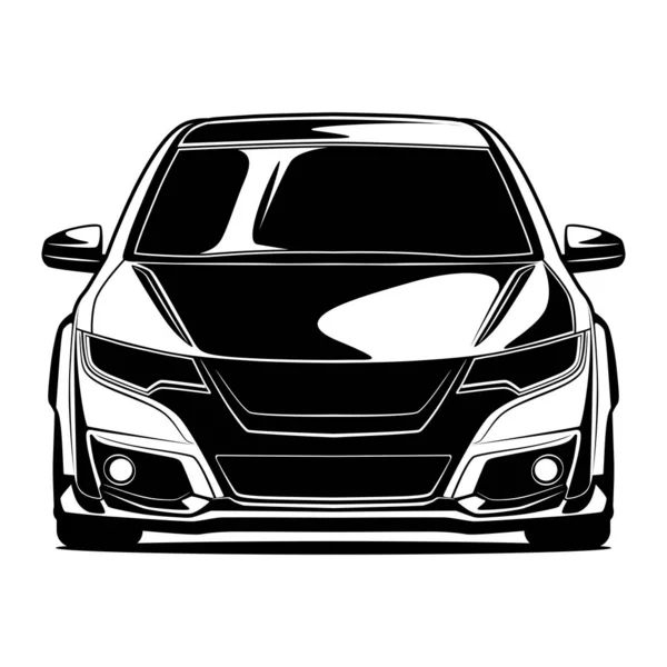 Car Vector Illustration Black Only White Negative Space Good Tshirt — Stock Vector