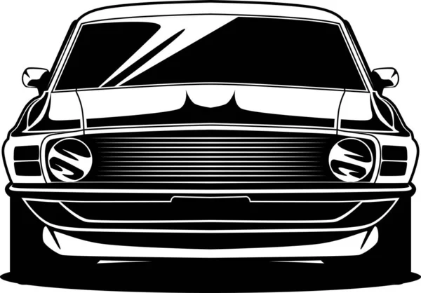 Ilustração Vetor Carro Preto Somente Branco Espaço Negativo Bom Para — Vetor de Stock