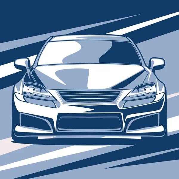 Vista Frontal Ilustração Carro Para Design Conceitual — Vetor de Stock