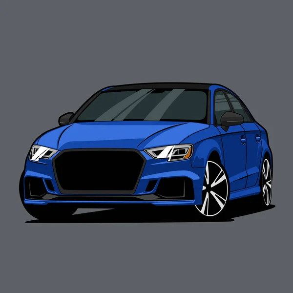 Blue Car Vector Illustration — Stockvektor