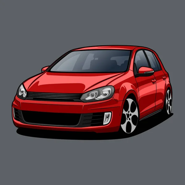 Ilustración Vectorial Coche Rojo — Archivo Imágenes Vectoriales