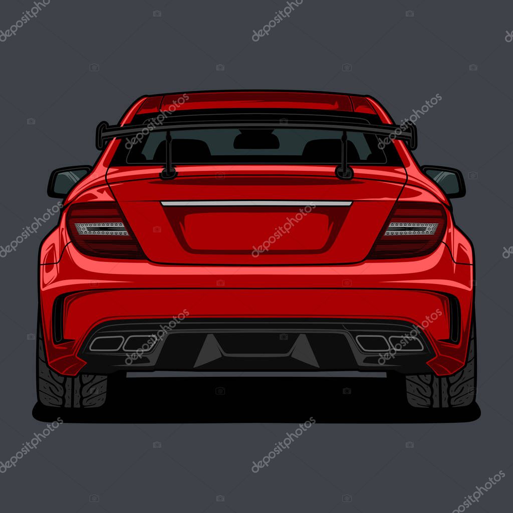 Back view car vector illustration