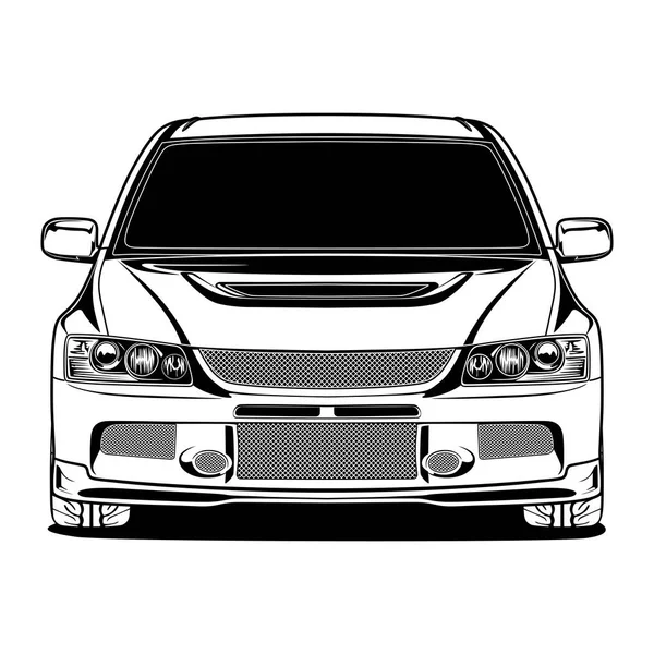 Black White Car Illustration Conceptual Design — стоковый вектор