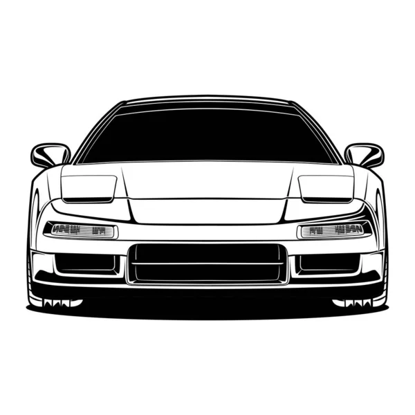 Illustration Voiture Noire Blanche Pour Conception Conceptuelle Bon Pour Poster — Image vectorielle