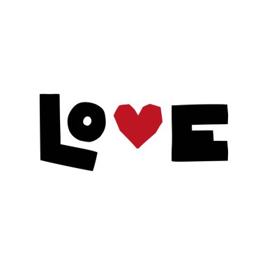 Aşk, el yazısıyla basılmış bir kelime. Fikirleriniz için stilize harfler