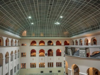 Zürih, İsviçre - 8 Aralık 2016: Zürih Üniversitesi Genel Merkezi 'nin Ramistrasse 71, Zürih' teki iç salonu