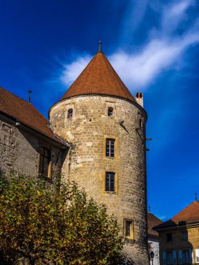 Yverdon Kalesi 'nin güzel kulesi