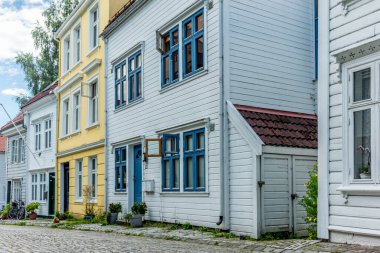 Norveç 'te Bergen' in merkezinde renkli sokaklar