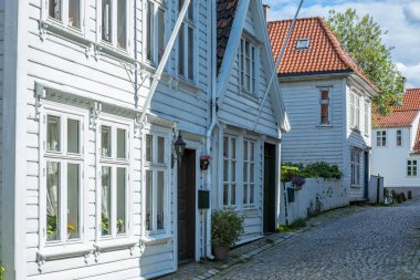 Norveç 'te Bergen' in merkezinde renkli bir cadde