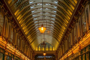 Londra, Birleşik Krallık - 29 Ağustos 2017: Londra 'daki Leadenhall Pazarı